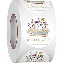 Louise Maelys 2" 500pcs Handwritten Book Labels Stickers, Plastic, Vintage Style, Book Type, All-Purpose Labels