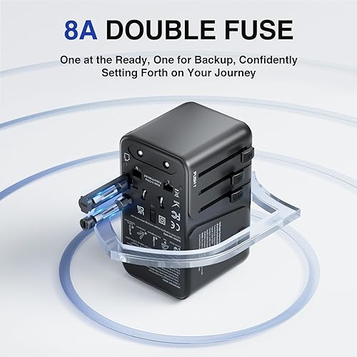 Miniatura 7 de DAILYLIFE Convertidor de 220 V a 110 V, adaptador de viaje de Estados Unidos a Europa, adaptador de convertidor de corriente combinado con 3 USB C y