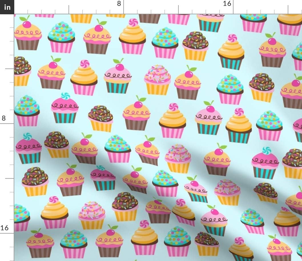 Spoonflower Fabric - Sugar Cupcakes Drops Ice Cream Hipster Kids Cupcake Bakery Sweets Printed on Petal Signature Cotton Fabric by The Yard - Sewing Quilting Apparel Crafts Decor