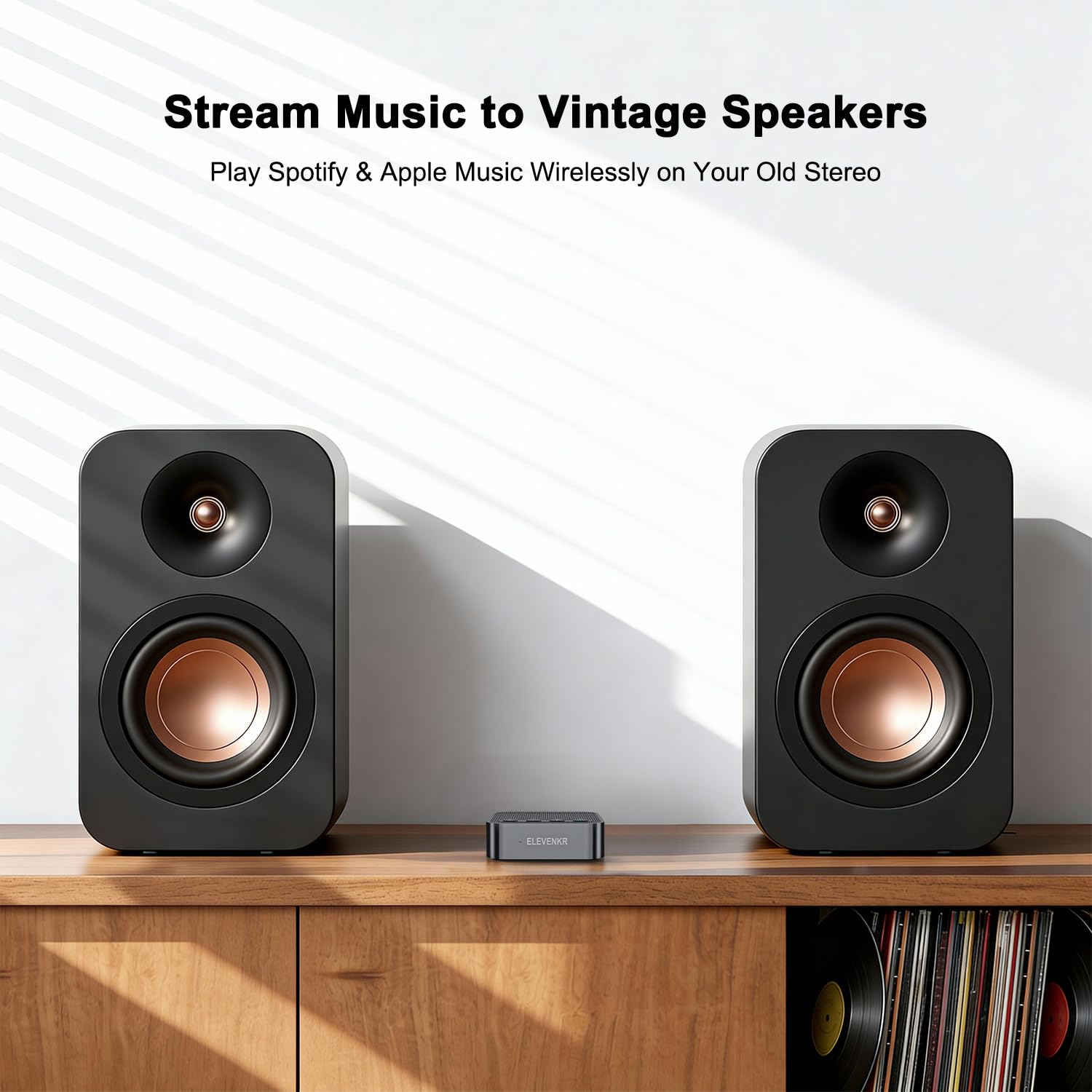 Receptor Bluetooth 6.0 para estéreo doméstico, adaptador de audio Bluetooth para altavoces estéreo antiguos/altavoces con cable/sistema de sonido de transmisión de música con RCA/AUX de largo alcance