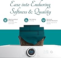 Vista 90 de Carressa Linen Sábana bajera ajustable 100% algodón tamaño King – Sábana bajera de 800 hilos King de algodón, lujosamente suave, refrescante