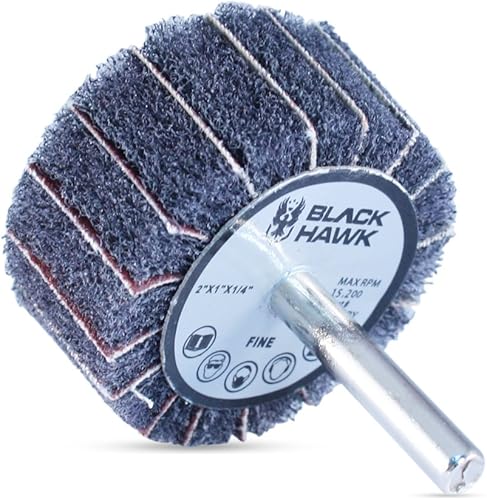 BHA Ruedas montadas entre hojas para lijar y acabar, 2" x 1" x 14", gris (ultra fino) - Paquete de 5