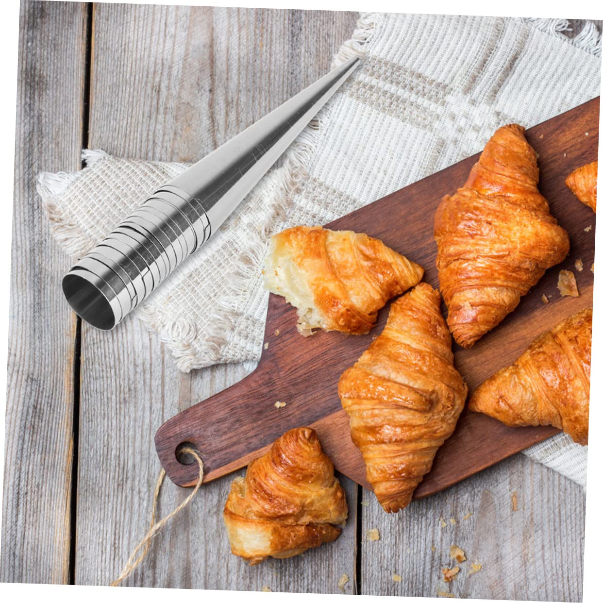 BRIGHTFUFU Diy Croissant Baking Tubes 12pcs Cone Roller Non-stick Easy to Clean for Family Picnics