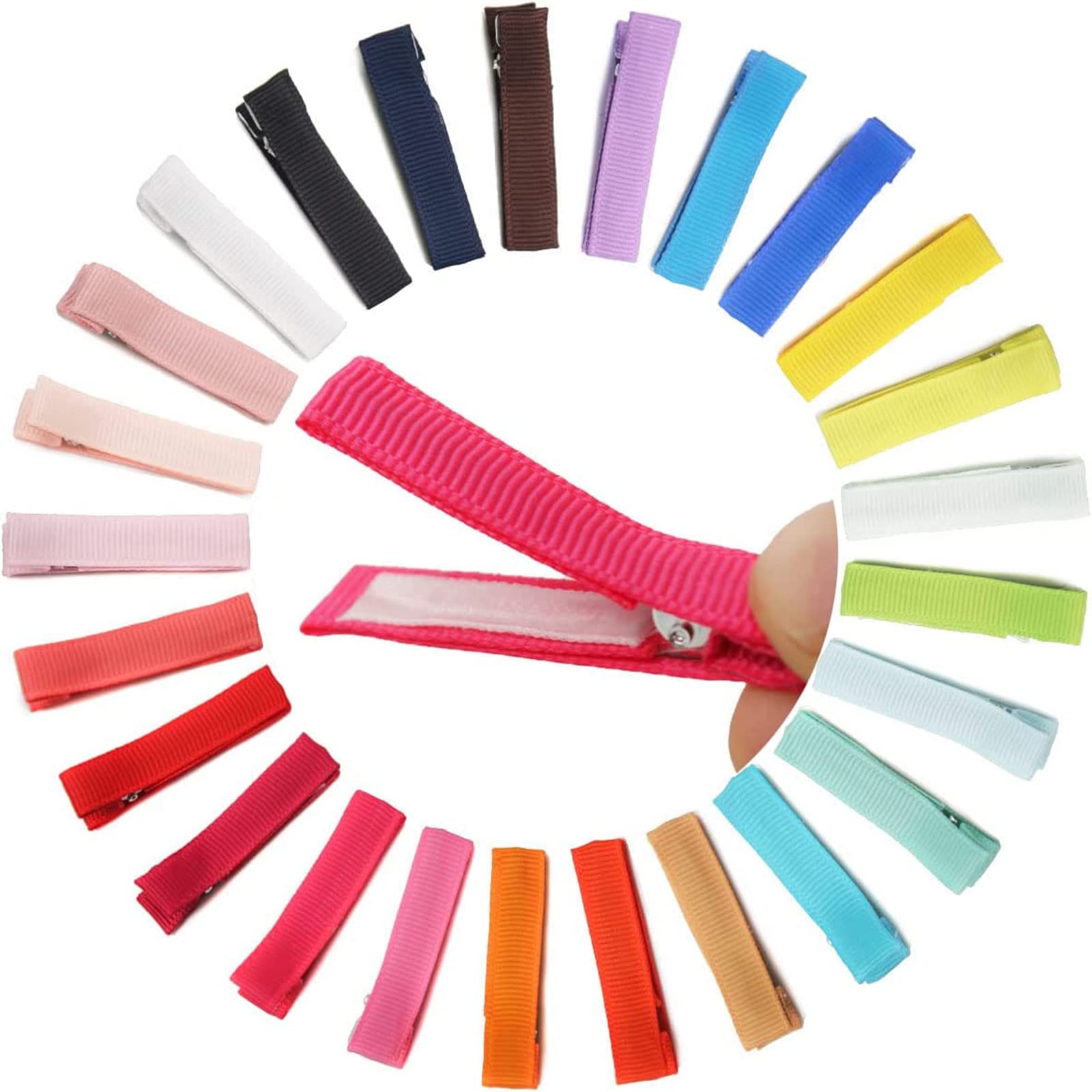 60 Pack/30 Pairs 5 CM 2 Inch Solid Plain Grosgrain Ribbon Clo