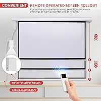 Vista 3 de Pyle PRJELMT76 - Pantalla de proyector portátil motorizada blanca mate de 72 pulgadas, pantalla de proyección automática con montaje en pared/techo