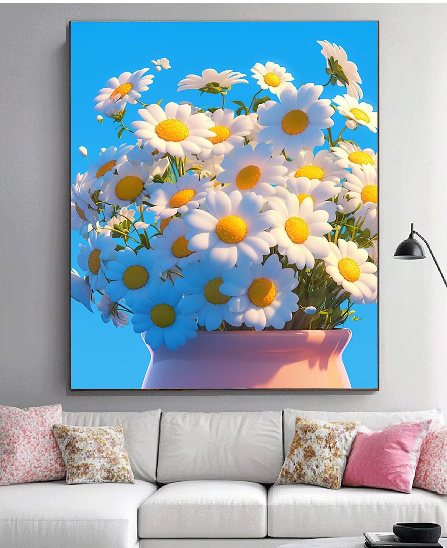 Malarstwo diamentowe Dream Diamond Painting Flower Complete Kit, 5D Diament Malarstwo Haft krzyżykowy Kryształ Rzemiosło artystyczne dla dorosłych Dzieci Początkujący Dekoracja domu Mural 60 x 90 cm
