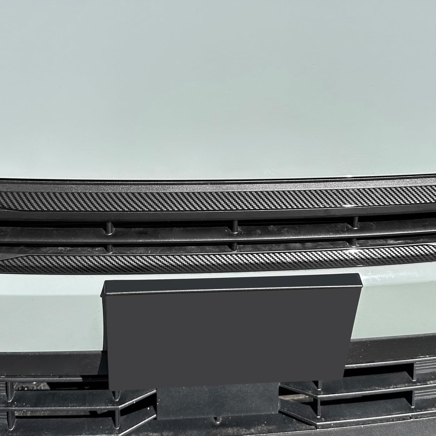 Car Front Bumper Grille Cover Front Hood Grille Cover Trim Compatible with Kia K4 2025-2026 Accessories (Carbon Fiber Style)