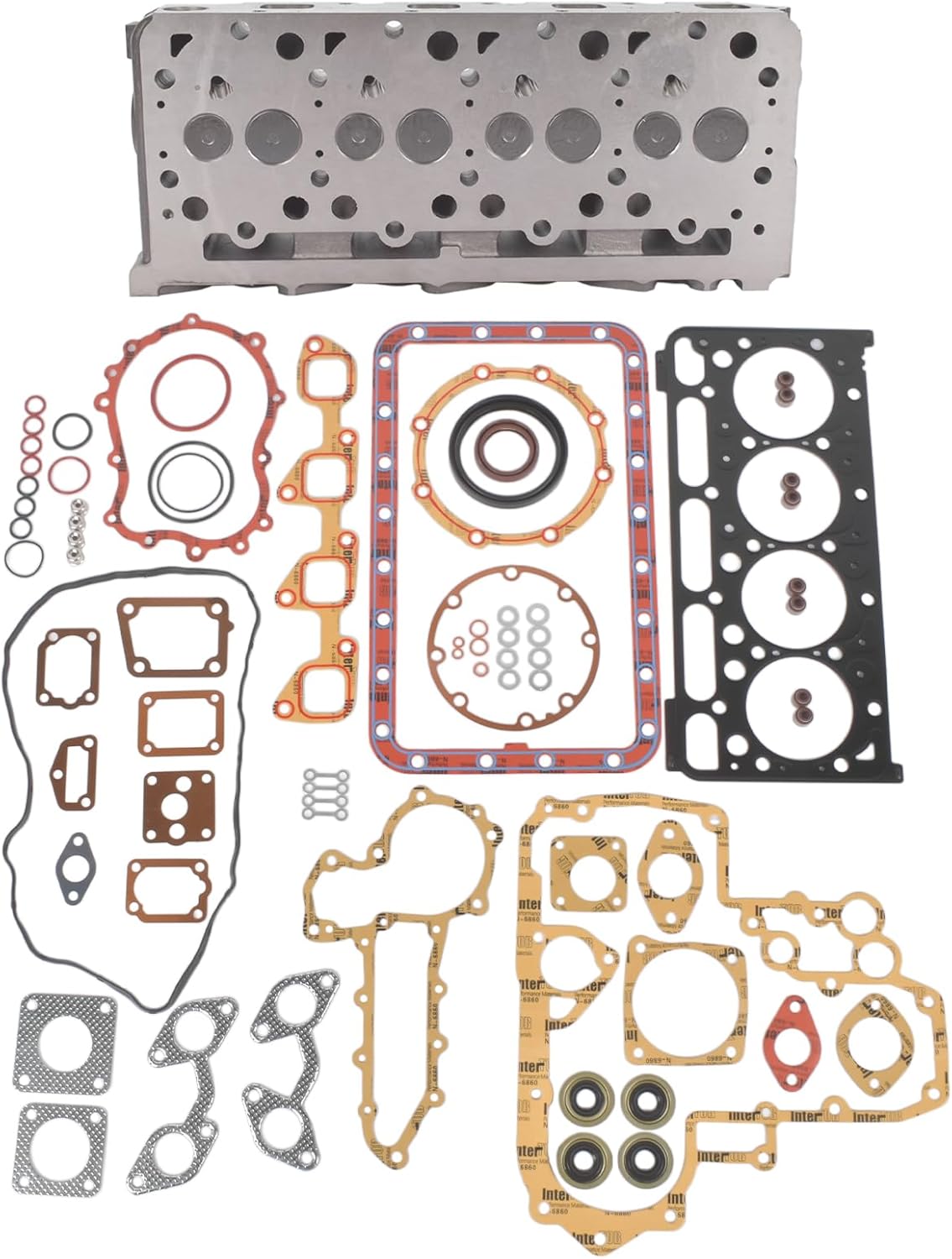 Complete Cylinder Head Full Gasket Kit Replacement for Kubota V2203 V2203T V2203E V2203B Engine 19077-03048