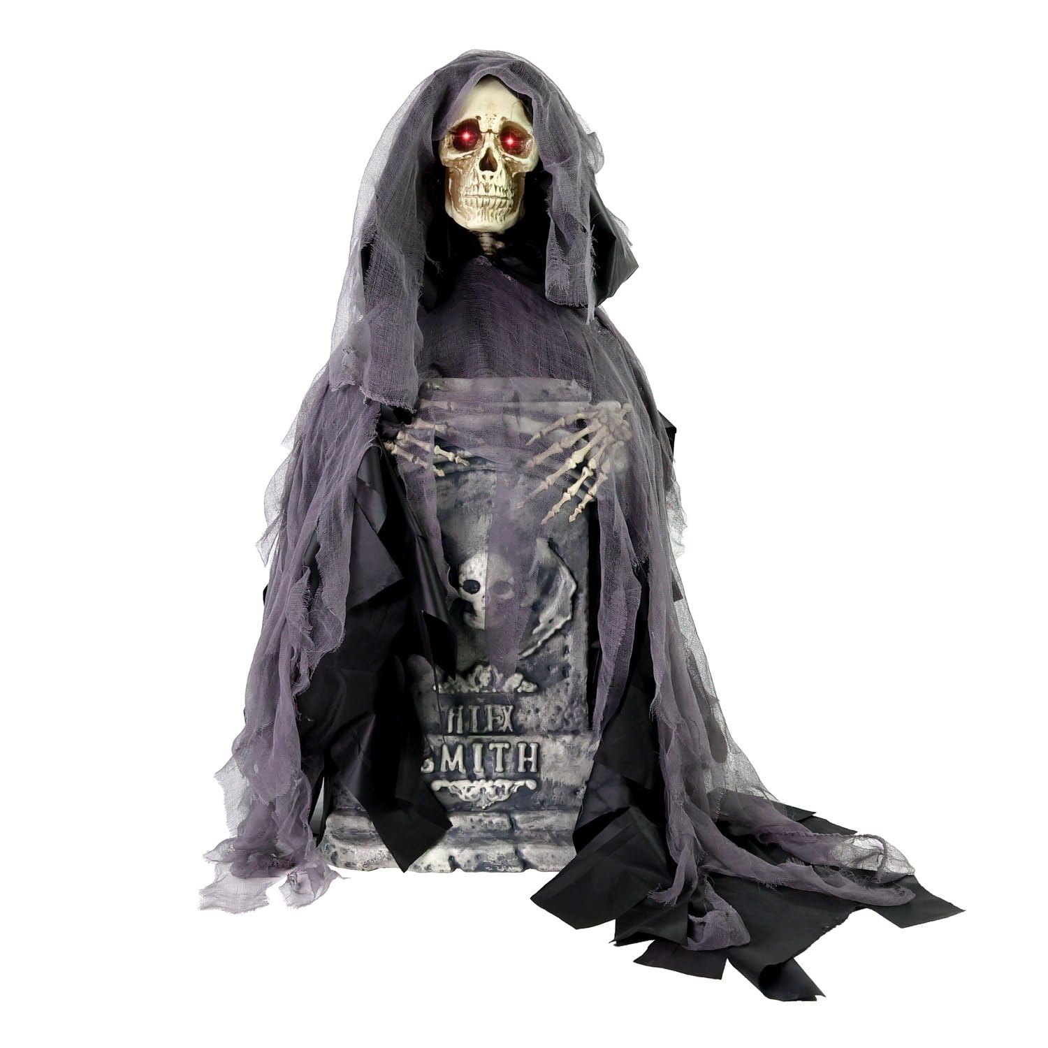 Haunted Hill Farm 3.0-Ft. Rising Reaper with Tombstone Animatronic