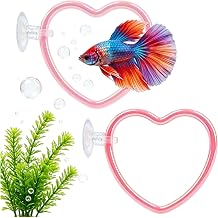 2Pcs Heart Betta Fish Tank Decor Accessories, Interactive Betta Fish Toys