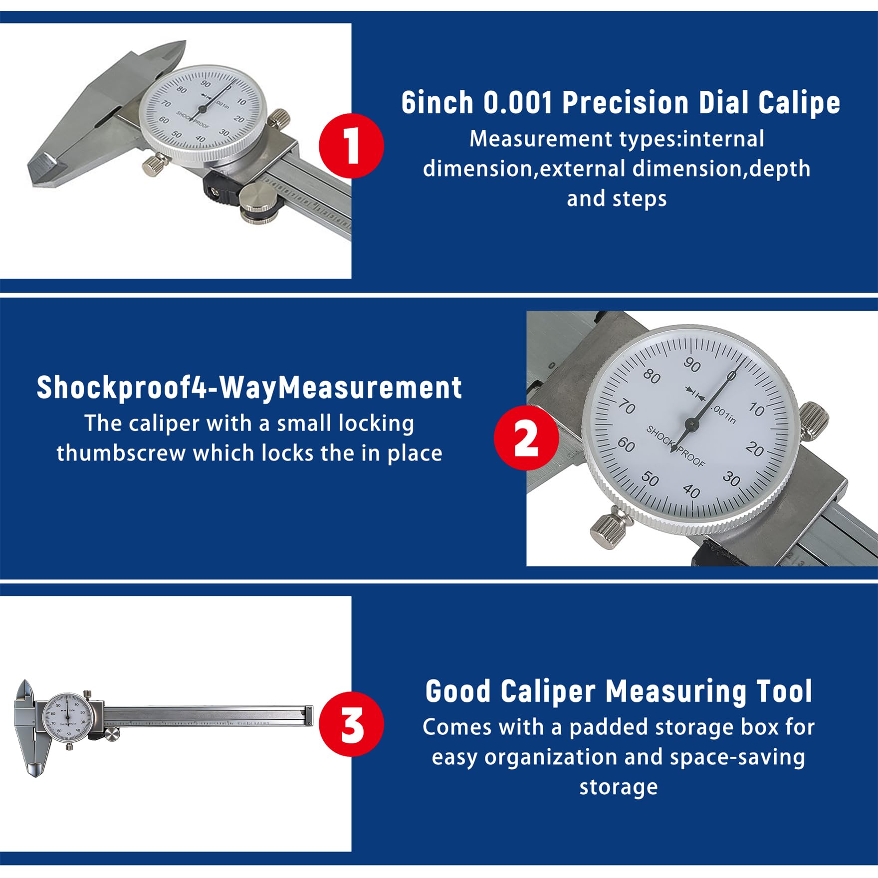 Precision Dial Calipers - 6 Inch Measurement -3 Precision Dial Calipers - 6 Inch Measurement -3
