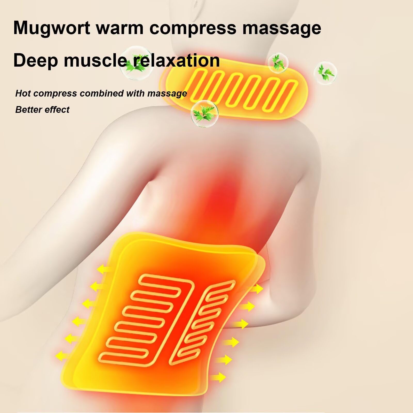Esterilla de masaje de cuerpo completo con almohadillas térmicas ajustables, almohadilla masajeadora de espalda para relajación de los músculos del cuello y la espalda, diseño portátil y plegable
