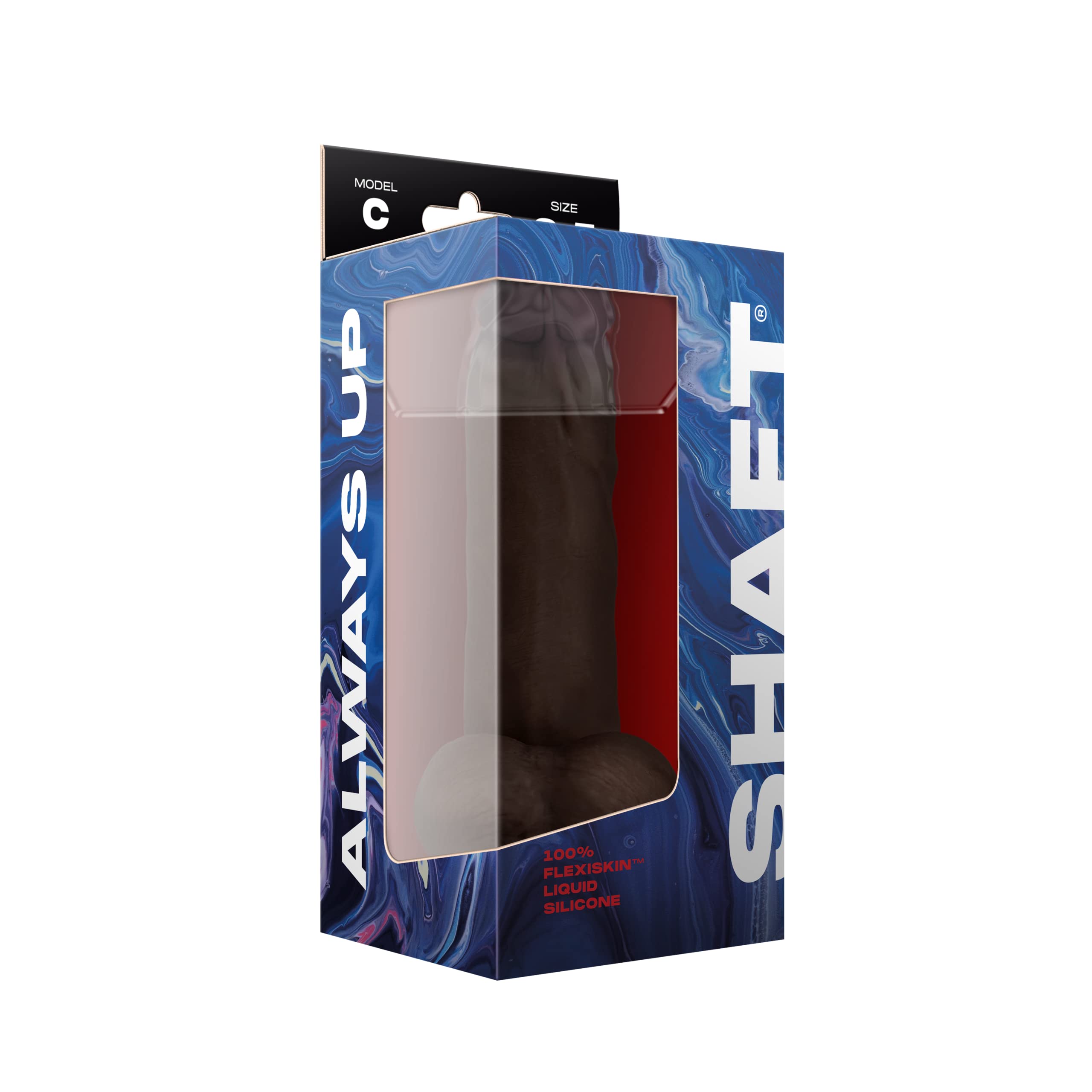 Model C Downward Curved Realistic Dildo with Balls - Dual-Density Liquid Silicone Sex Toys for Women & Men - Harness Compatible Strap On Dildo with Suction Cup - Adult Toys for Couples (9.5" Mahogany): Mahogany 8.5" Flexiskin Silicone