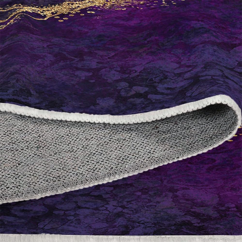 MMYAOKEN Teppich 120x180 Cm - Marmor Design Grau Gold Kurzflor Für Wohnzimmer