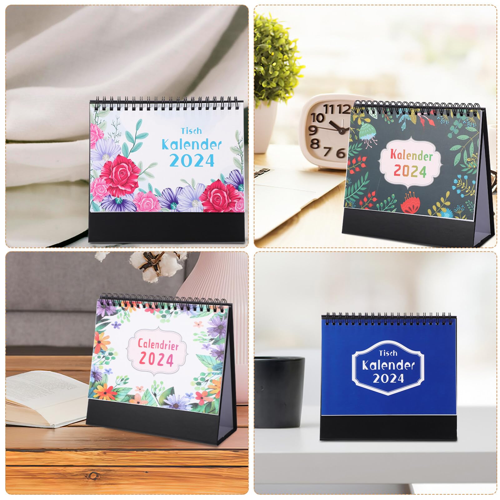 MAGICLULU 4pezzi Calendario da Tavolo Mensile Planner per Casa e Ufficio Decorativo e Organizzatore Spaziale per Scrivanie e Piccoli Ambienti