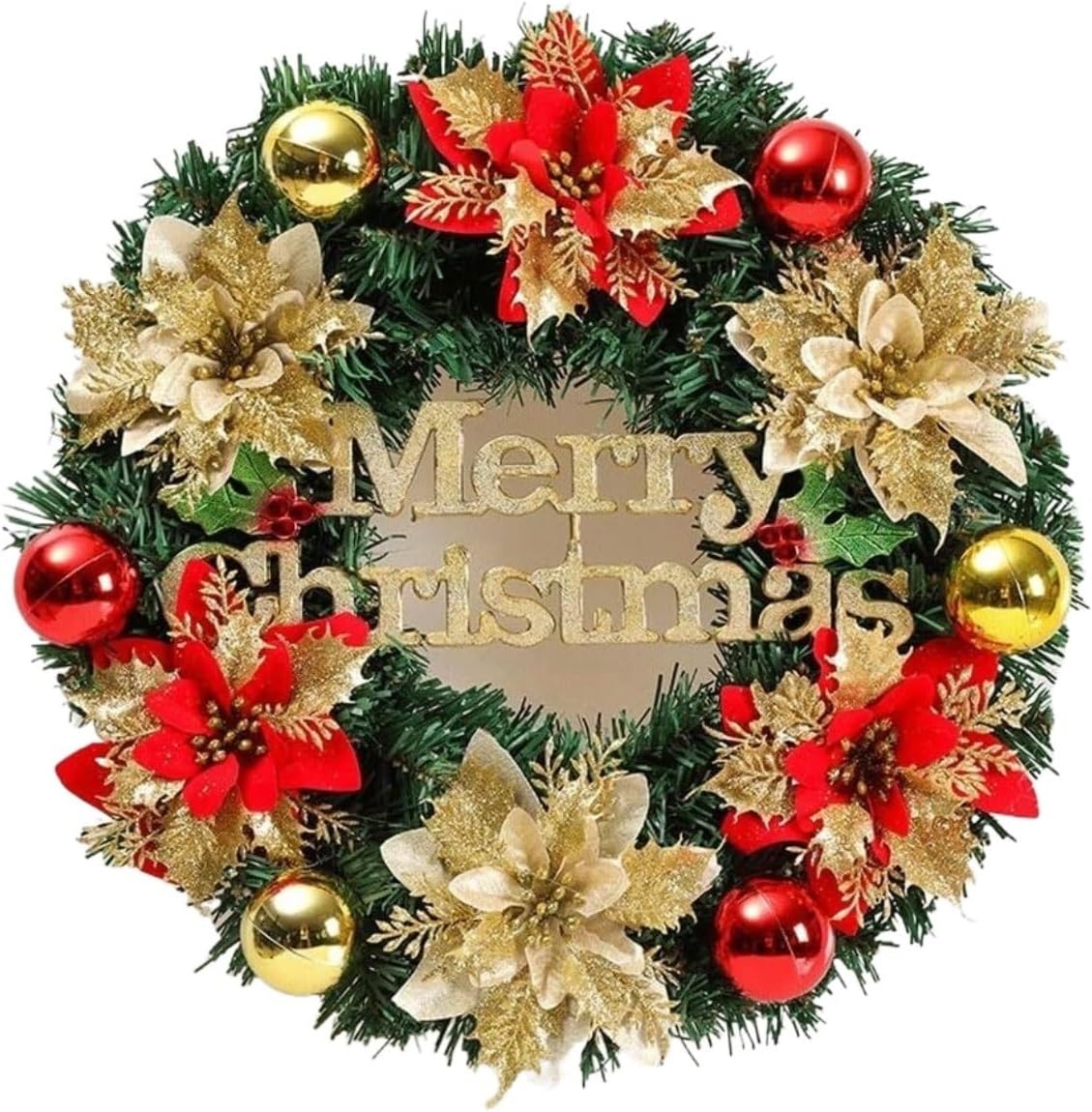 南天のリース お正月飾り フレッシュ おたふく南天 おたふく南天の葉