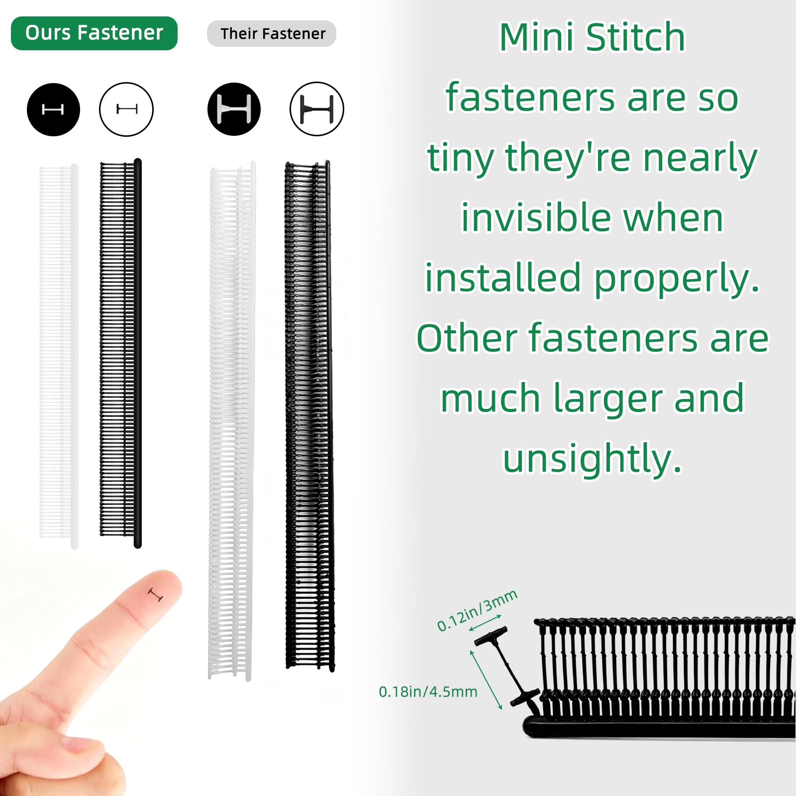Feinstich Mini Stich Tagging Gun Kit - Schnell Kleidung Fixierer für Kleidung Nähen Quilten Säumen - mit 4320 Stück 0,4 cm winzigen Verschlüssen, 2 feinsten Nadeln, Tragetasche