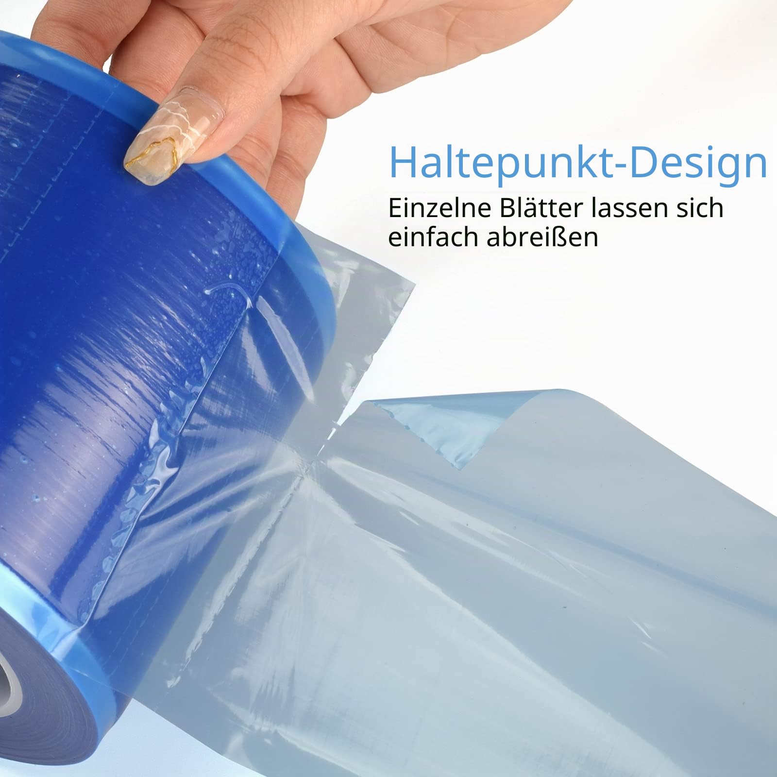 Der Barriere., 1200 Blatt Rolle Klebeband, JimKing Dicke Einweg-Schutzfolie aus Polyethylen, für Dental-Tattoos, Make-up, Mikrobladen, Blau,10 x 14,5 cm