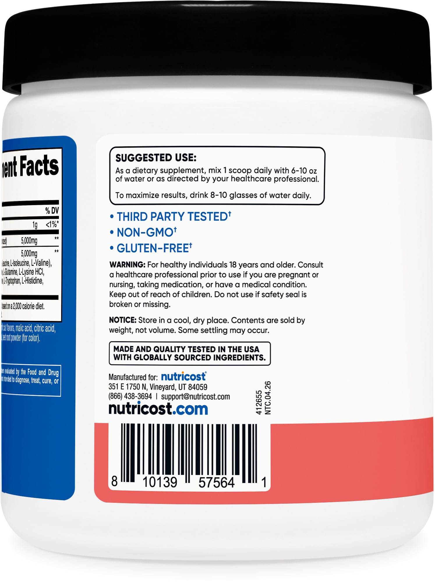 Nutricost Creatine + Aminos (Watermelon Flavored) 30 Servings, Gluten-Free — Amazon image 4
