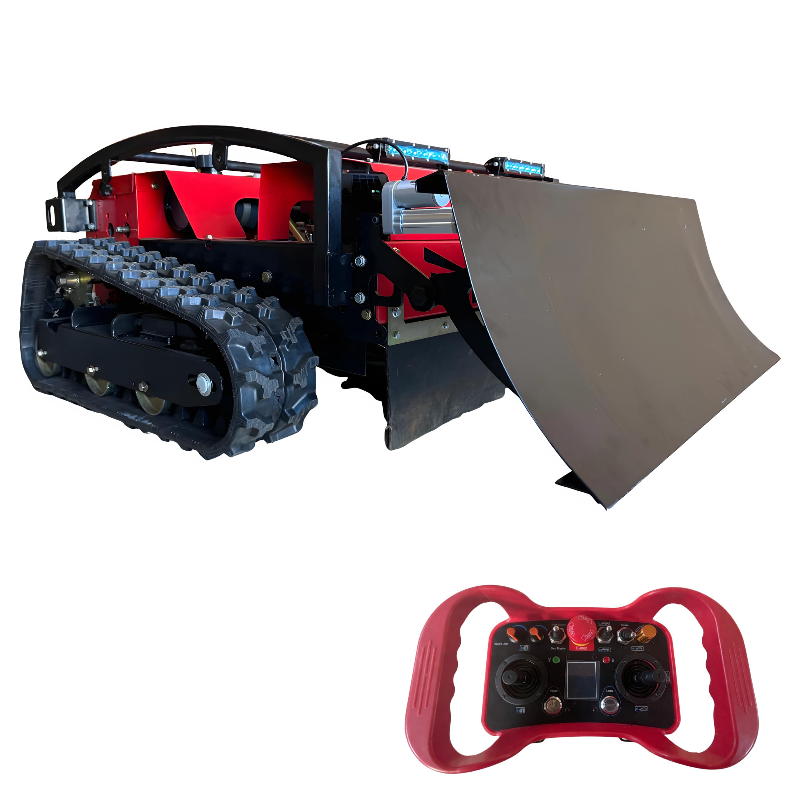 Remote Control Lawn Mower | 55-Degree Slope Climb | 24 Inch Cut | 6L Gas Tank | Brushless Drive Motor | 9hp Gas Engine | Snowplow