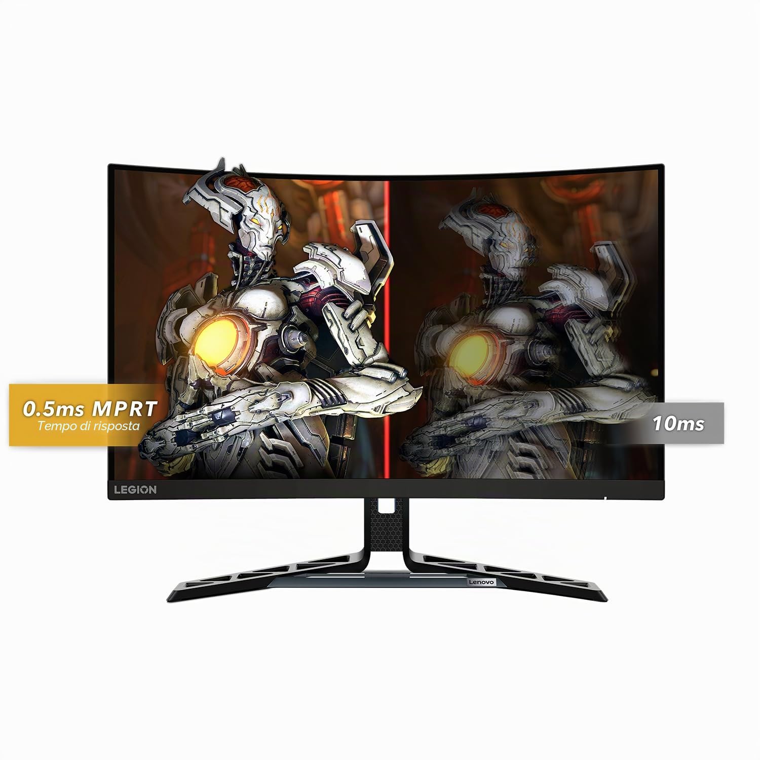 Lenovo Legion R27fc-30 - Display da gaming da 27" FHD curvo (VA, 240Hz, 0,5ms MPRT, HDMI + DP, Cavi DP, FreeSync, Altoparlanti) Regolazione in Inclinazione/Altezza/Rotazione/Girevole - Nero