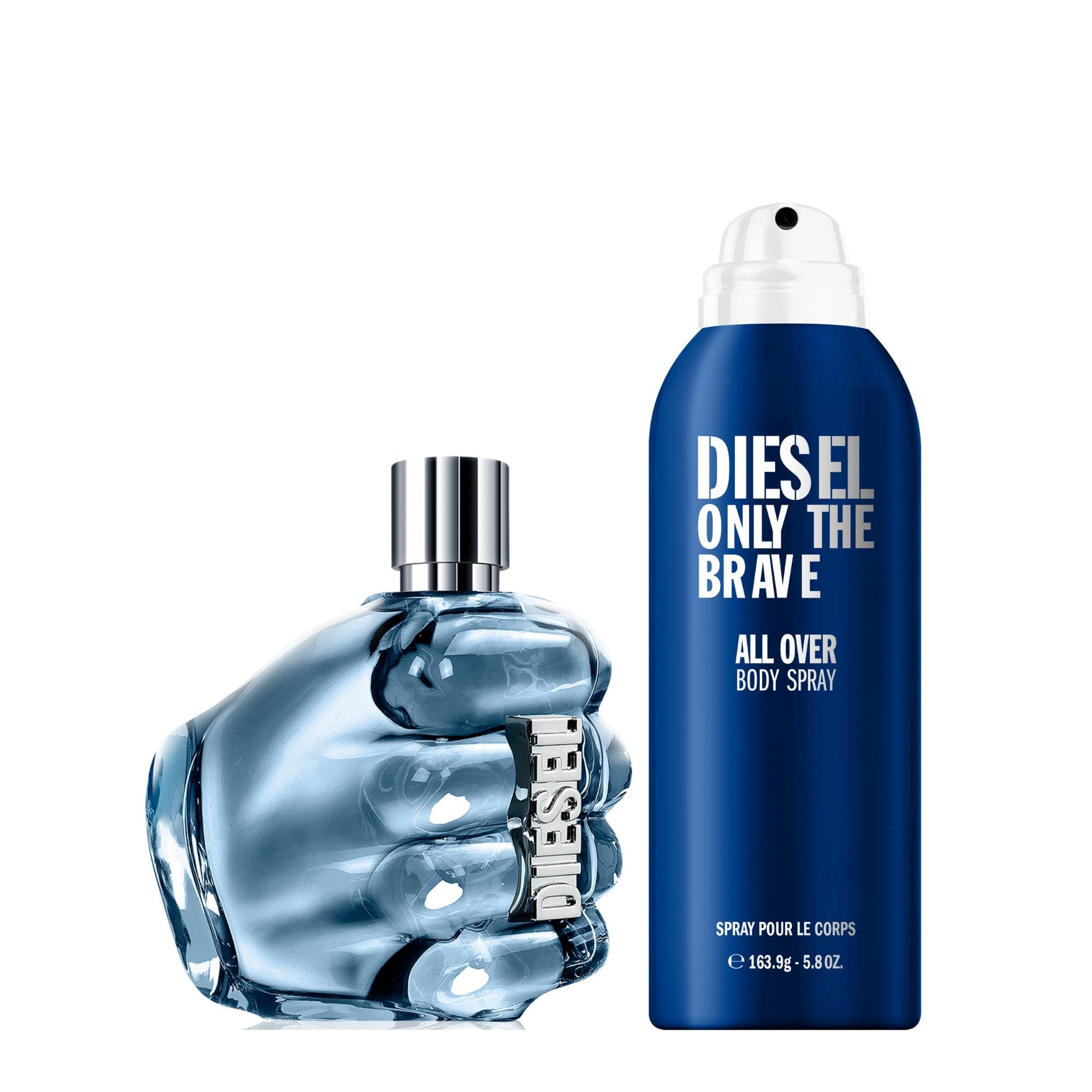 Diesel - Only The Brave Eau de Toilette 125 ml + Only The Brave Body Spray - 200 ml - Parfum boisé ambré pour homme - Lot de 2