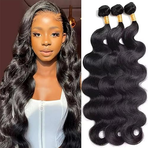 Manojos de cabello humano ondulado 12A de 24, 26, 28 pulgadas, 3 paquetes de cabello humano 100% sin procesar, extensiones de cabello humano virgen
