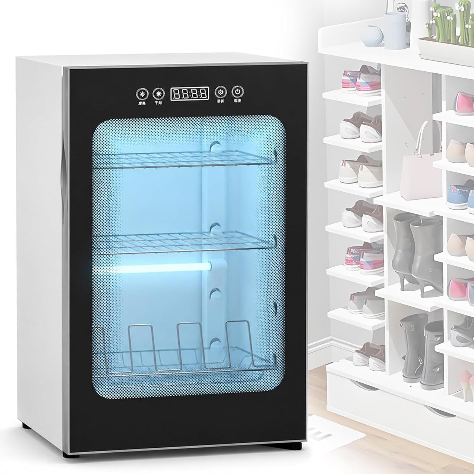 Armadietto Elettrico Asciugascarpe da 400W per 6-8Paia 3-Tier