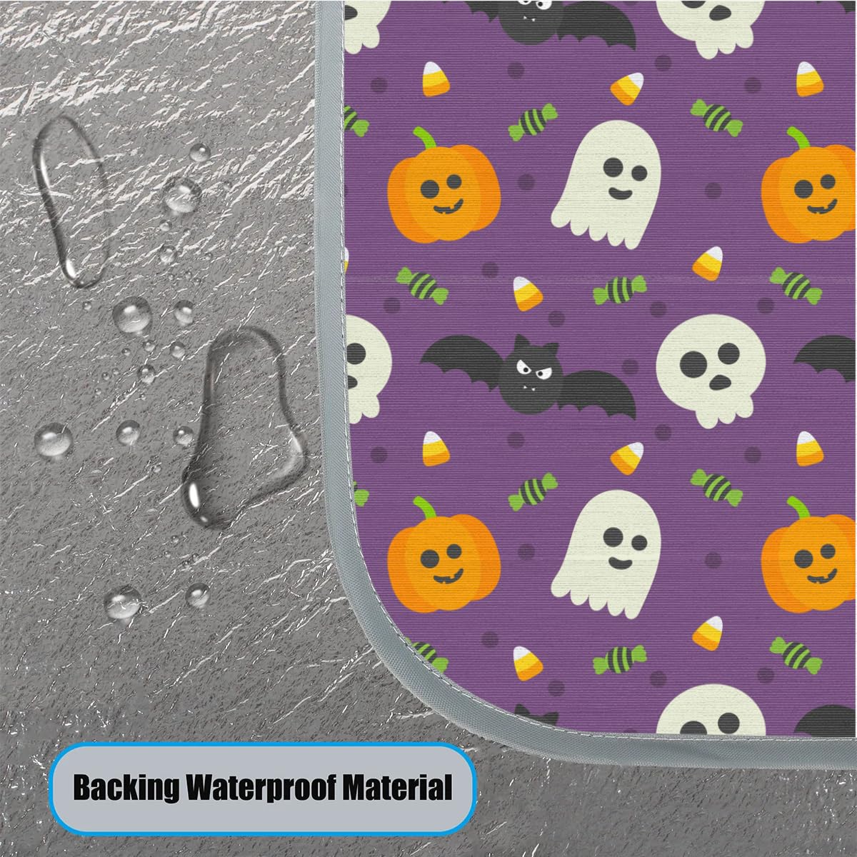 TropicalLife Happy Halloween Holiday Square Picnic Coperta Impermeabile Pieghevole Indoor Outdoor Mat Tappeti per Campeggio Spiaggia Parco Famiglia Attività di Riunione