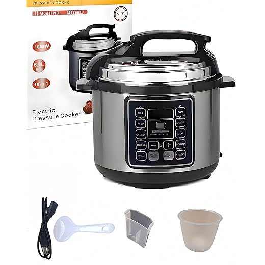 10 In 1 Electric Pressure Cooker, 5 Quart Stainless Steel Multi-Function Electric Cooker, Slow Cooker With 24-Hour Reservation Function, Suitable For Meat, Cake, Congee, Rice, etc., Black
