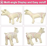Vista 4 de QBLEEV Pañales para perras, bragas sanitarias lavables con tirantes ajustables, bragas reutilizables para perrito, ropa interior para mascotas