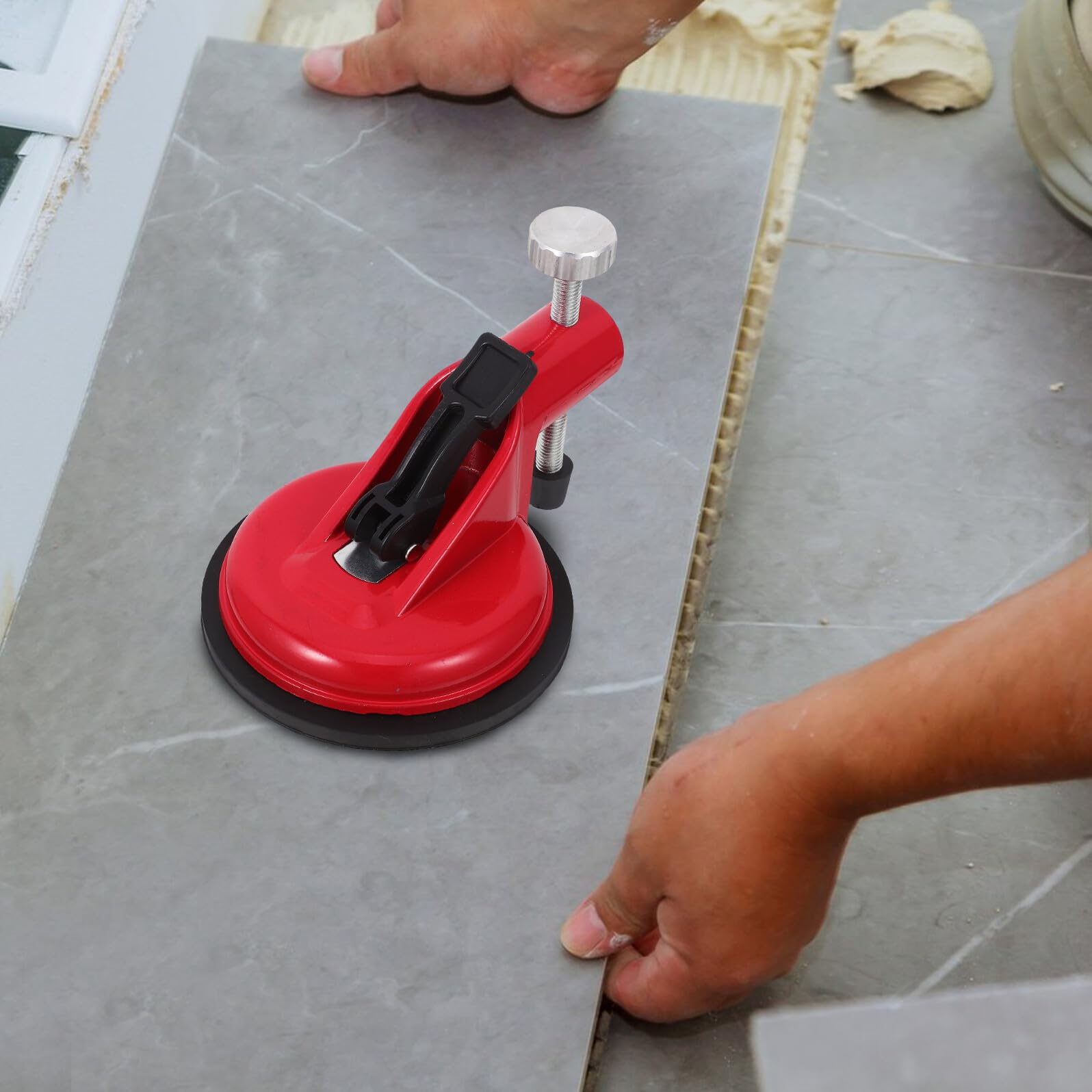 Nivelador de Azulejos Ventosa Profesional, Fijador para Baldosas y Paneles de Vidrio, Herramienta Ajustable para Reparación de Juntas en Suelos Lisos, Set para Instalación