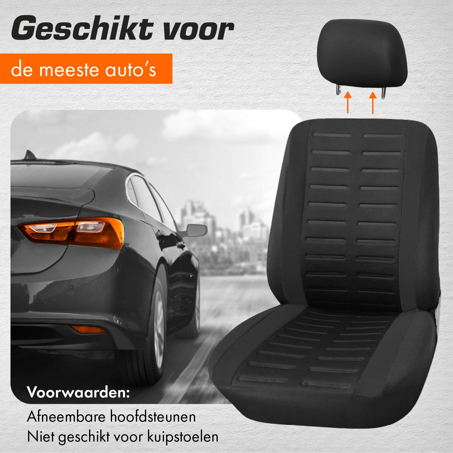 Upgrade4cars Autostoel-Hoezen Voorstoelen Universeel Zwart Blauw | Universele Autostoel-Hoes voor Bestuurdersstoel en Passagier | Auto Accessoires Interieur