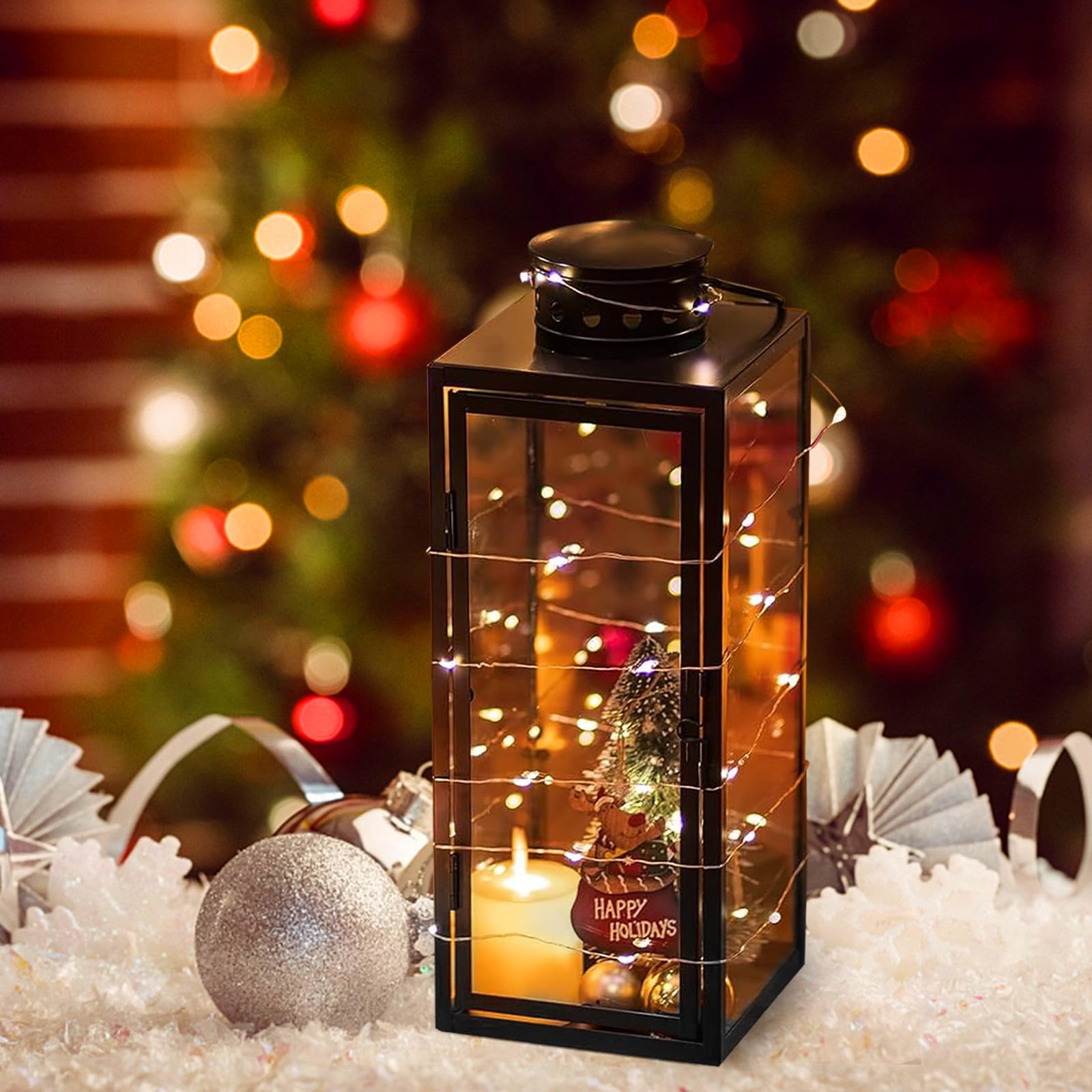 Grande Lanterne Bougie Exterieur - 35-29Cm Ensemble De 2 Decorative Lanterne Noel Interieur Pour