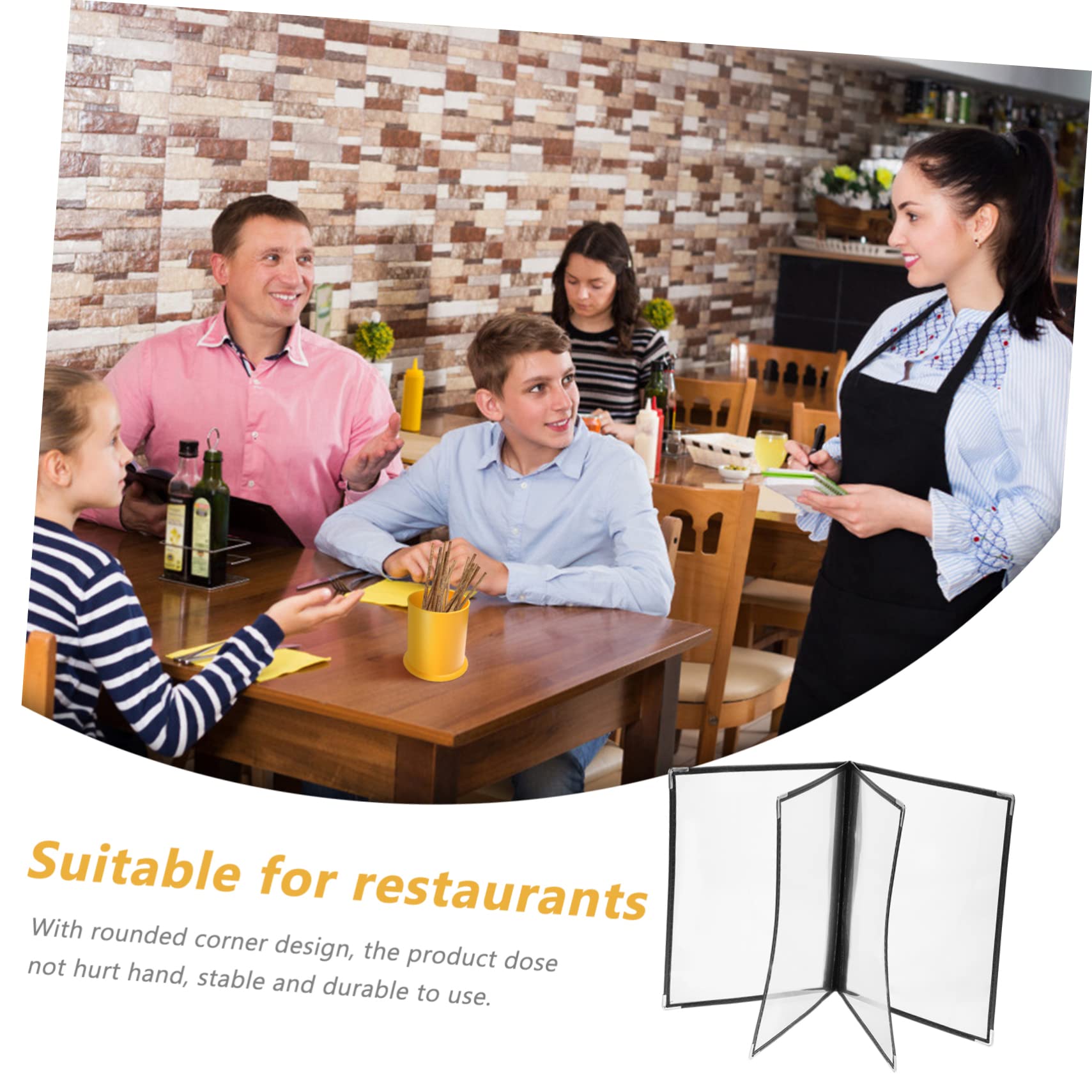 ULTECHNOVO 12piezas Portada De Menú Transparente De Pvc Para Restaurantes Carpeta Flexible y Resistente Para Recetas y Cartas De Comida Diseño Elegante y Fácil De Limpiar