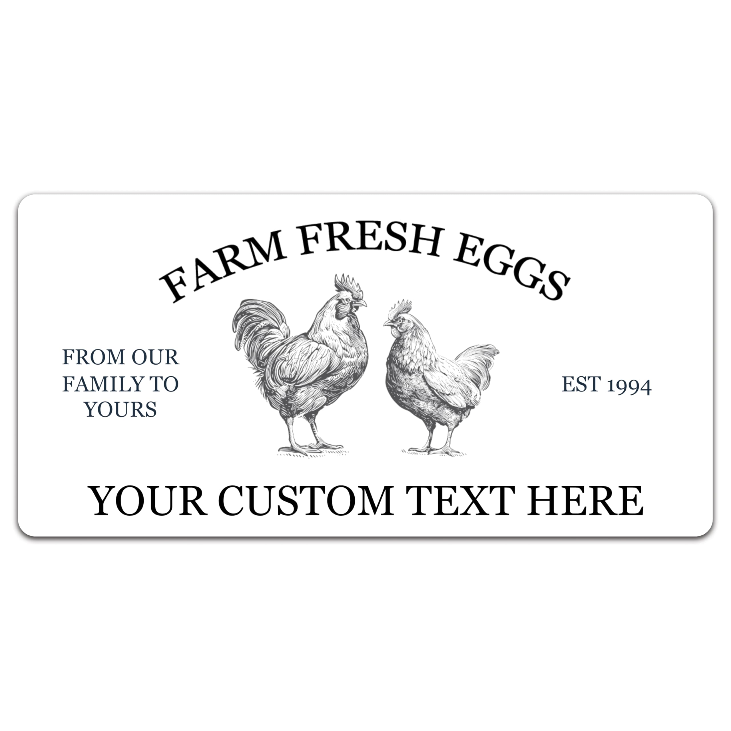 Personalized Egg Carton Stickers - Custom Farm Fresh Egg Carton Labels - Made in USA (20-2500 Labels)