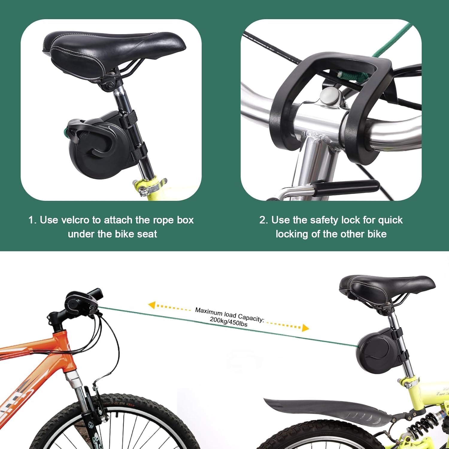 Fahrrad-Abschleppseil Für Kinder – Tension Rope, 10 Mm X 3 M, Aus Polypropylen-Multifilament, Mit 2 Stahlhaken – Vielseitig Nutzbar Als Ankerseil, Outdoor-Seil Oder Für DIY-Projekte