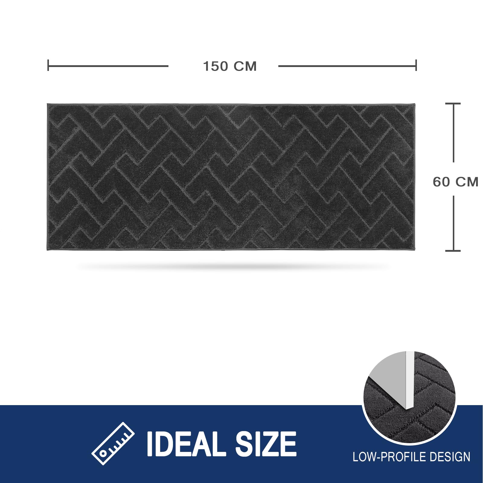 FCSDETAIL Dirt Trapper Indoor Door Mat 60 x 150 cm, Machine Washable Entrance Rug, Dog Doormat - Image 6