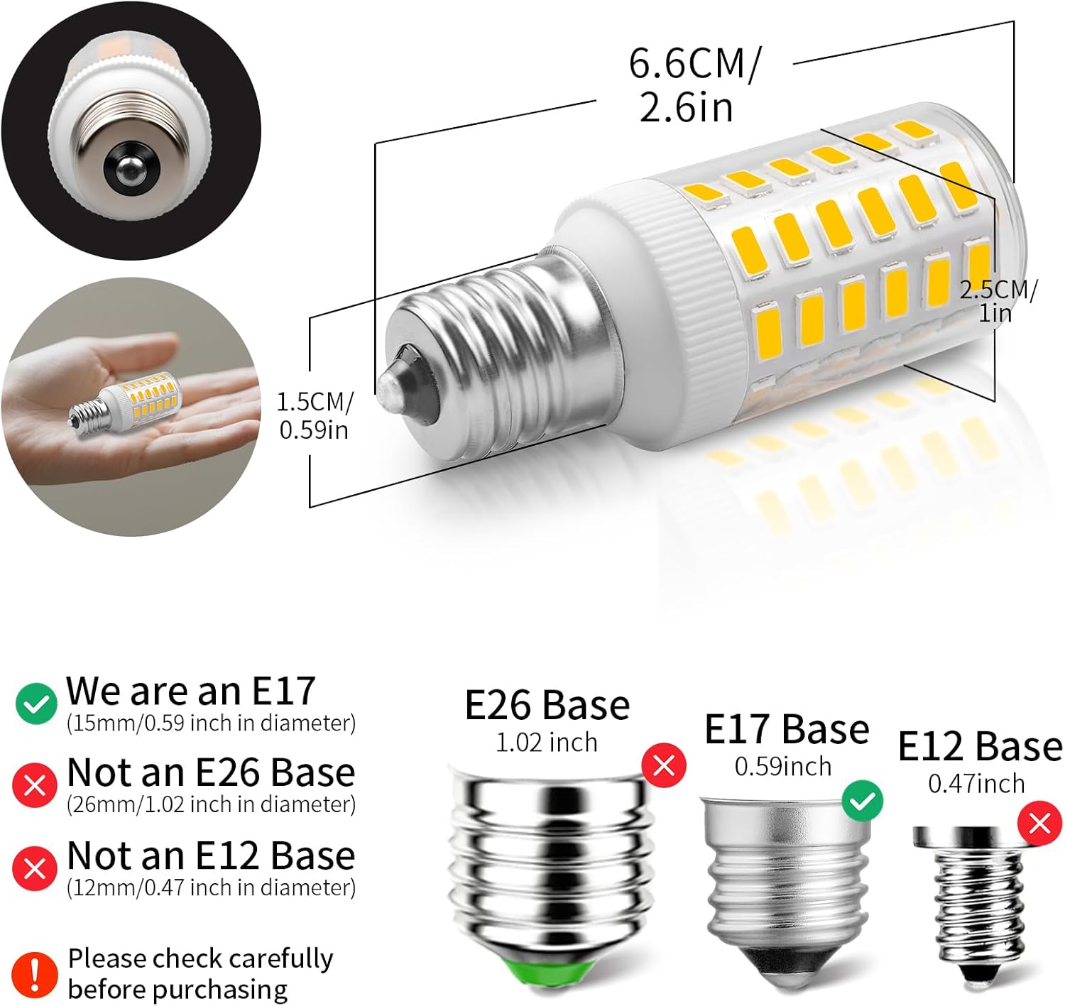 Refrigerator Bulb KEI D28X KEL 2816X 3w Freezer Bulb KEI D28M KEL 2815 KEI D28A KEL2811 S02 Fridge Light Bulb E17 3.8w 100-265v 5304517886 Compatible with frig. idaire Warm White 3000K 1 Pack