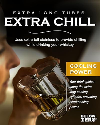 Miniatura 3 de Below Zero Cubos de hielo de acero inoxidable para bebidas, whisky, no más pinzas y enfriadores de perilla de fácil agarre, tecnología de