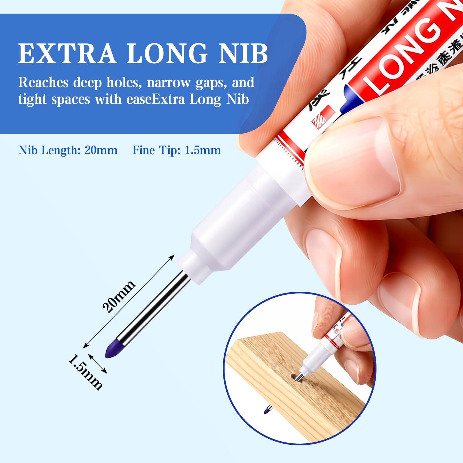Long Nib Markers - 100 Pack for Deep Marking -2