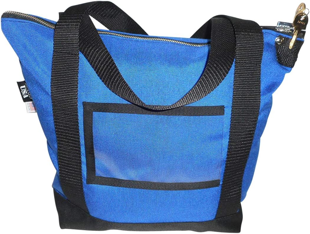 Deposit bag,bank bag,documents or Courier with Pop Lock &2 Keys, Made in USA (Blue)