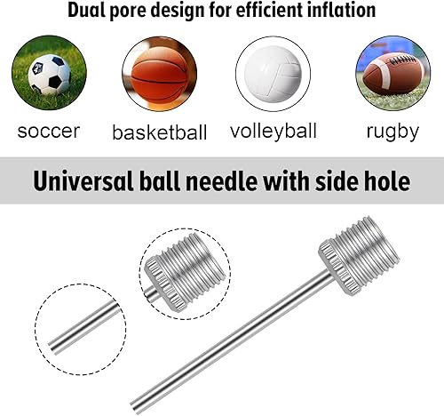 Miniatura 3 de 60 agujas de bomba de bola para pelotas deportivas, agujas de bomba de aire para inflado de baloncesto, adaptador de aguja para baloncesto, fútbol,