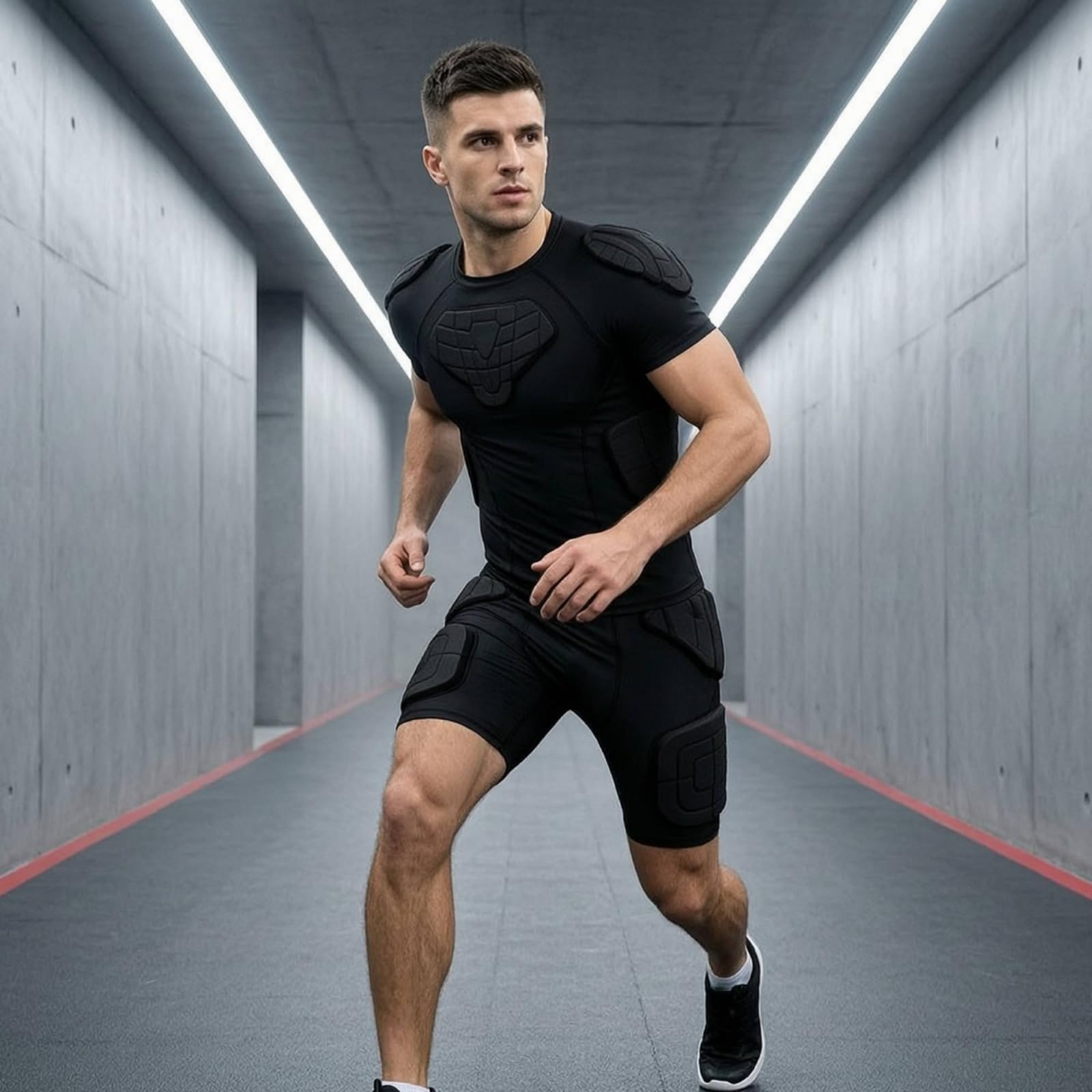 Camiseta Compresión Acolchada Suave Camiseta con Protección Acolchada Gruesa Indumentaria Deportiva para Deportistas