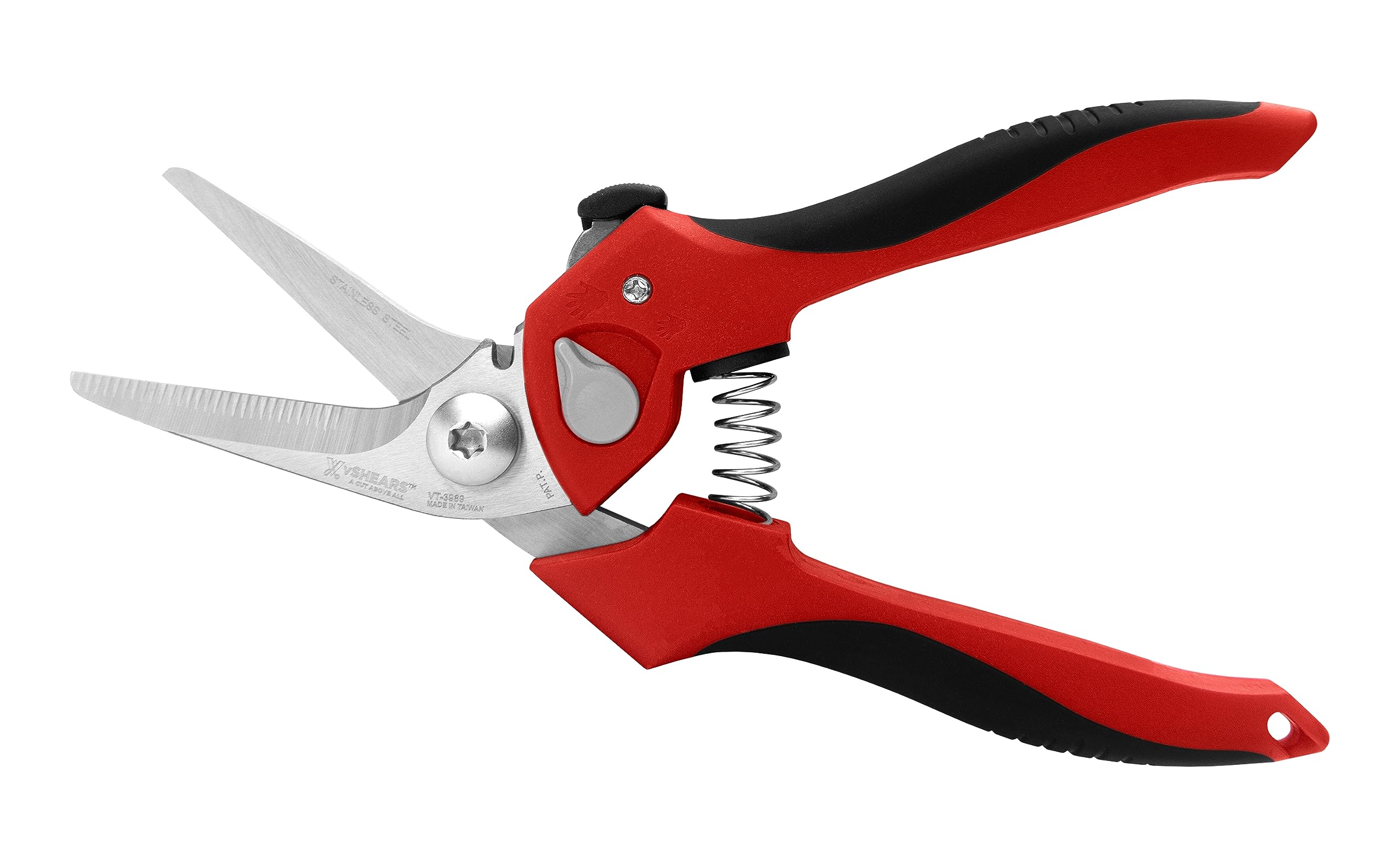 VAMPLIERS 8-Inch Multipurpose Heavy Duty Angled Shears. Serrated Blades Made of Premium Stainless Steel with Wire Cutting Notch. Cuts Wire, Rope, Cord