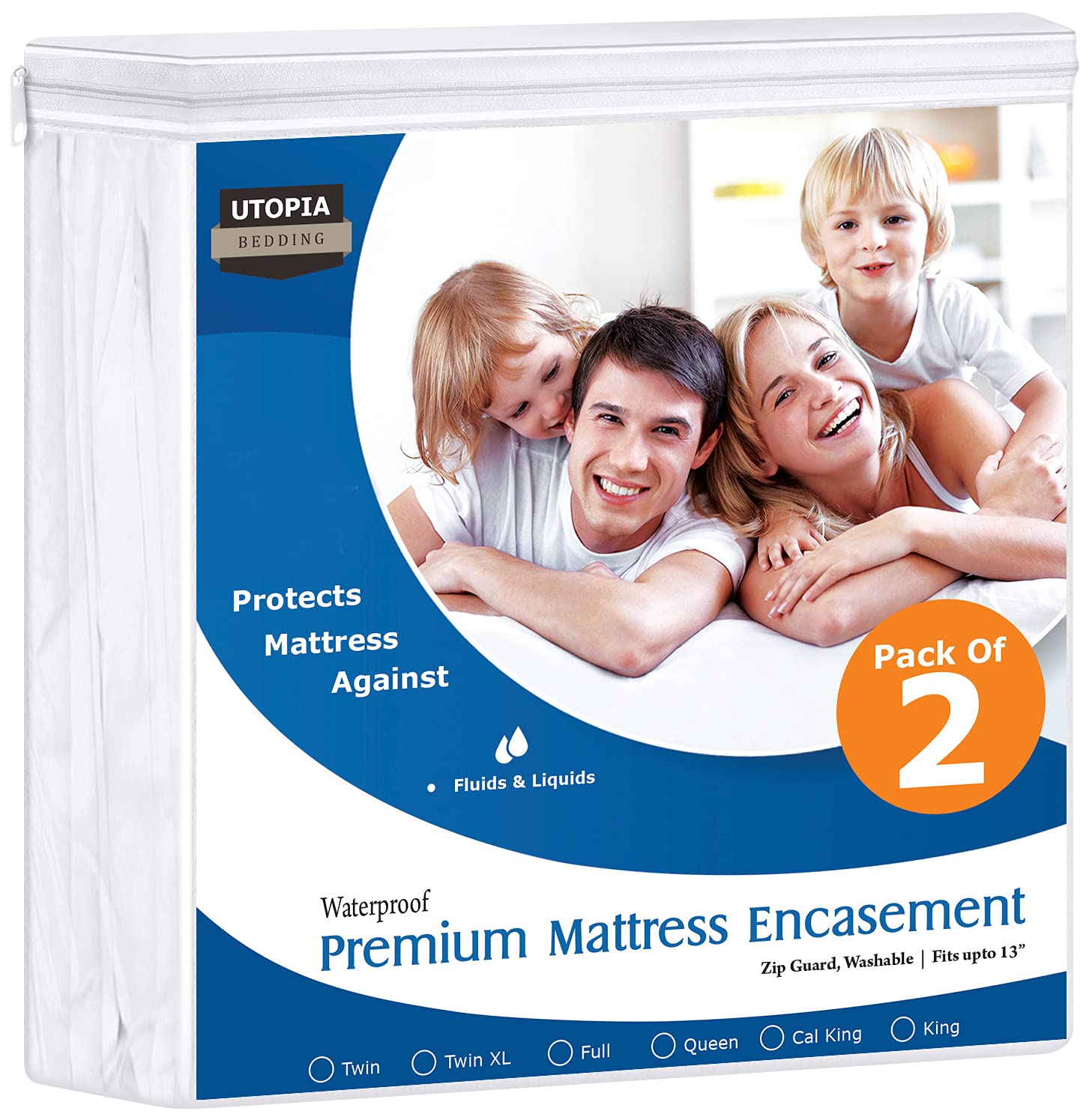 Waterproof Mattress Encasement (Pack of 2)