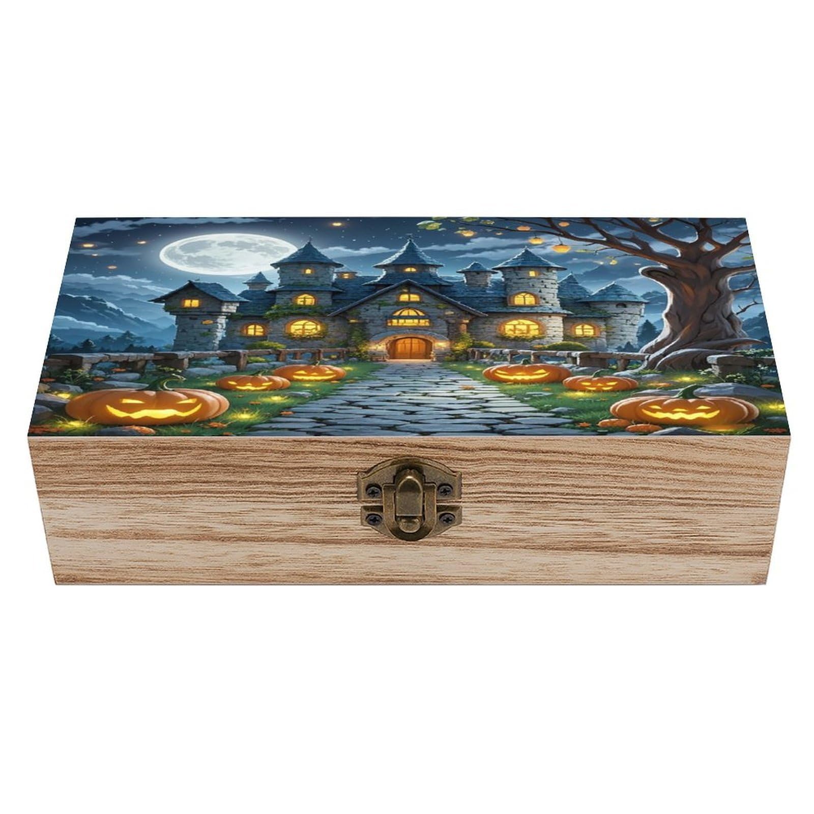 LZQPOEAS Moon Castle Wooden Box Storage Space to Organize Jewelry in A Beautiful Small Storage Box Decorative Card Boxes Memory Treasure Boxes for Crafts And Photo Storage