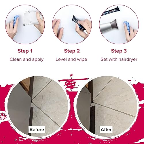 Miniatura 27 de MagicEzy Tile RepairEzy Relleno de reparación de esmalte de porcelana, repara astillas y agujeros en azulejos rápidamente, azulejos de pisos, Negro