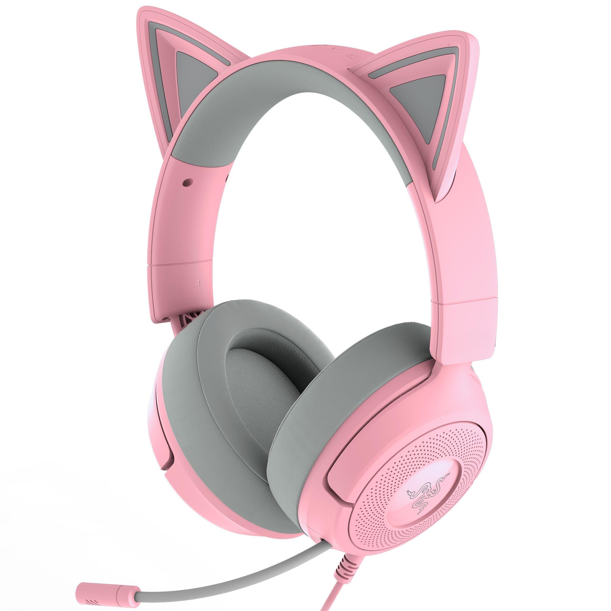 Razer Kraken Kitty V3 X Casque de jeu filaire : Oreilles de chat - Micro cardioïde HyperClear - Pilotes de 40 mm - Son Surround 7.1 - Coussinets d’oreille confortables - Multiplateforme via 3,5 mm PC