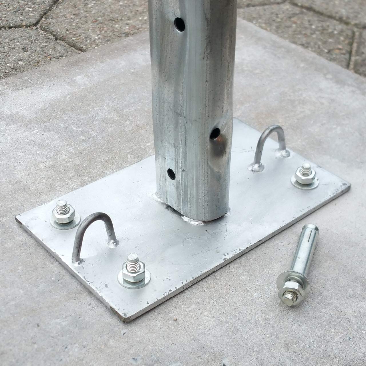 TOOLPORT Tenda da pascolo 6x6m telone in PVC 850 N Grigio, Riparo, Sottofondo in Cemento